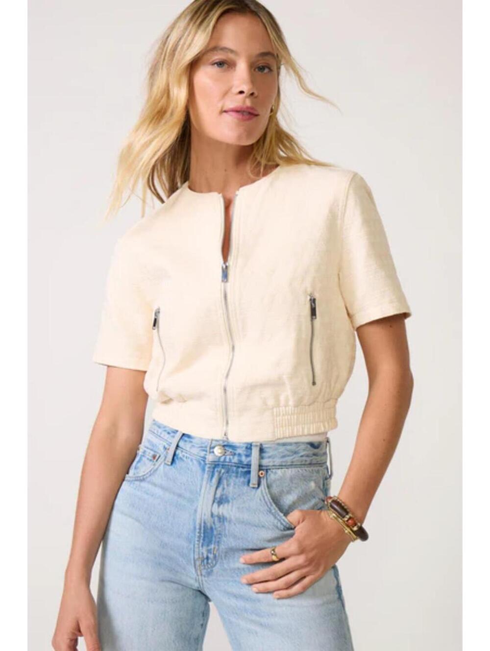 Everve Billie Textured Bomber Jacket